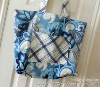 Easy tote bag pattern with outside pocket