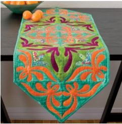 Quilted arabesque table runner