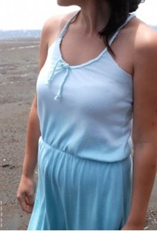 Summer maxi dress pattern with braided straps