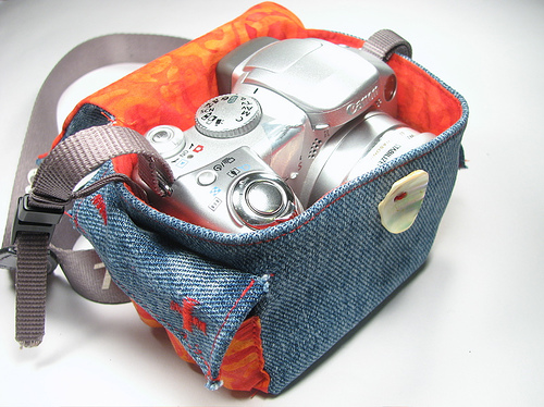 Denim jeans camera case or bag sewing pattern