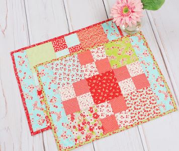 Quilted placemat using charm packs