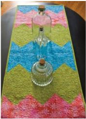 Quilted table runner with zigzag design