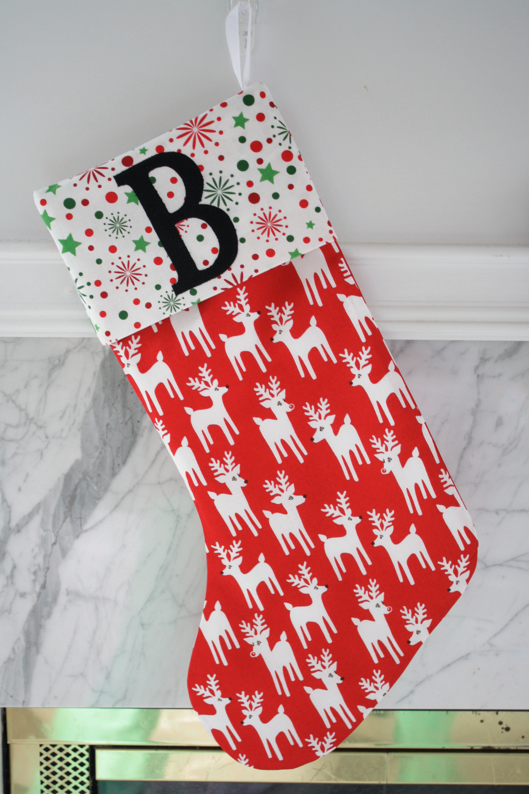 Simple lined christmas stocking with cuff free sewing tutorial