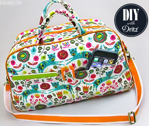 Quilted duffle bag free sewing pattern