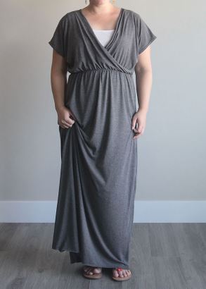 Knit maxi dress pattern with crossed top