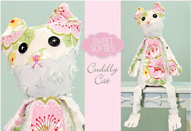 Cat stuffed animal doll sewing pattern