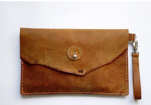 Leather clutch purse pattern with handle