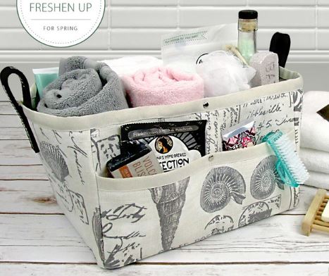 Fabric storage basket with pockets and divider free sewing pattern