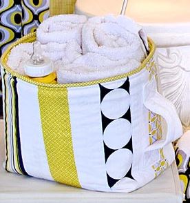 Fabric storage basket with handles free sewing tutorial