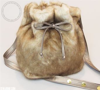 Bucket bag from faux fur free tutorial
