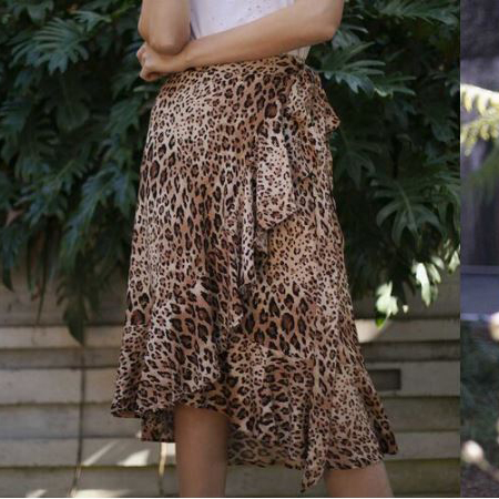 Asymmetrical ruffle wrap skirt pattern