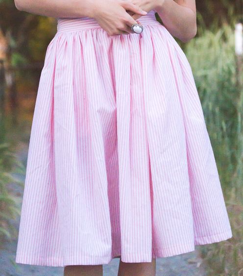 Womens gathered skirt with pockets pattern