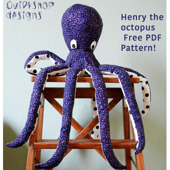 Large octopus plush pattern with long tentacles