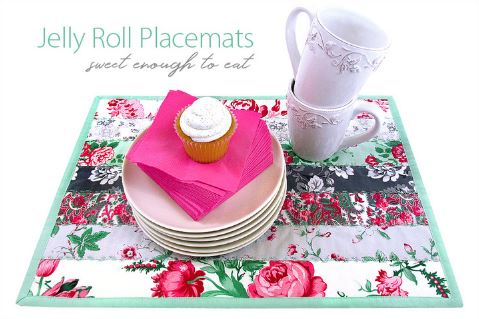 Spring placemat pattern using jelly rolls