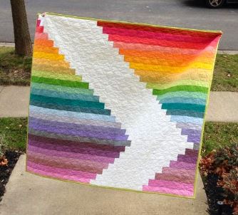 Rainbow modern quilt pattern using jelly rolls