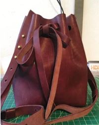 Leather bucket bag or tote with shoulder strap free pattern and tutorial