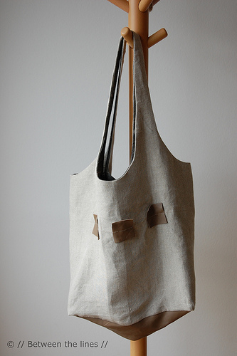Linen shopping tote bag pattern