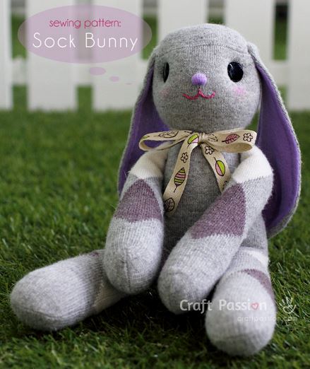 Sock bunny stuffed animal pattern free