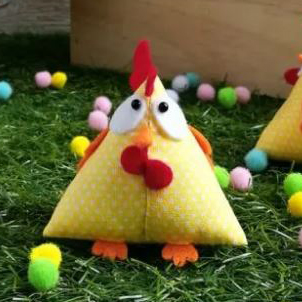 Simple triangle pyramid chicken softie sewing pattern