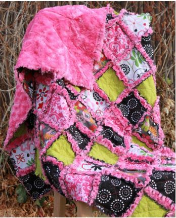 Rag quilt pattern from minky fabric