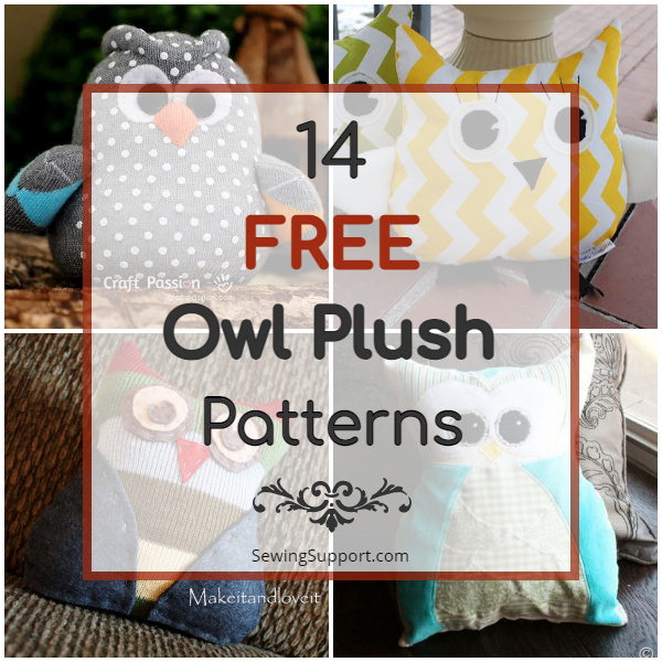 Owl stuffed animal patterns collage