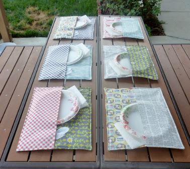 Picnic placemat pattern with pockets