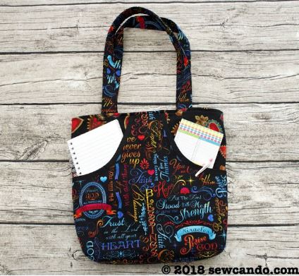 Tote bag with curved outer pockets free pattern
