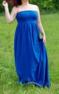 Long strapless maxi dress pattern