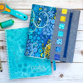 Fabric book cover pattern with zipper pocket