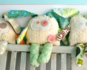 Bunny plush pattern from fabric scraps