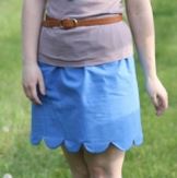 Womens reversible scallop hem skirt pattern