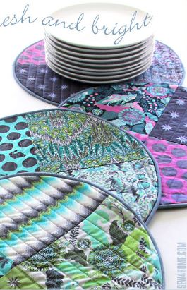 Round patchwork placemat pattern free