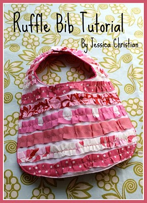 Fabric baby bib with ruffle trim free sewing pattern