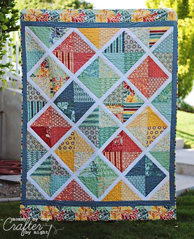 Lattice quilt made from layer cake fabric bundles free quilt pattern