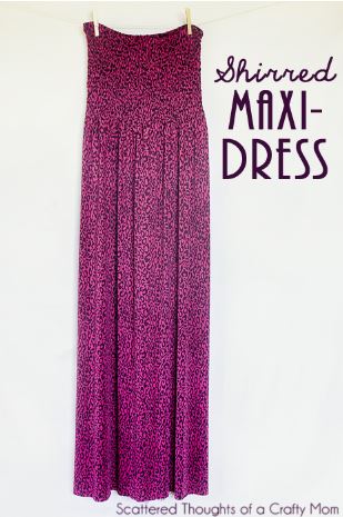 Sleeveless shirred maxi dress pattern