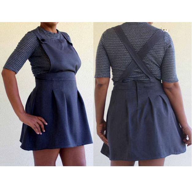 Pinafore mini dress with crossed back tutorial