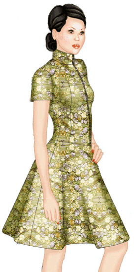 Women's short sleeve zippered dress pattern