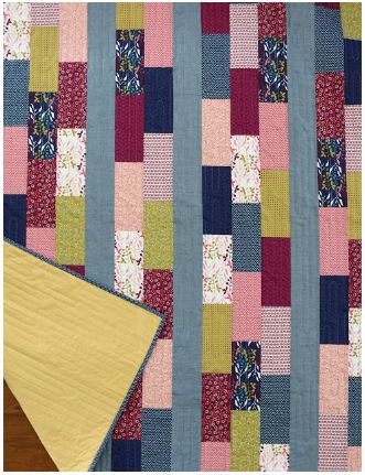 Easy bricks quilt pattern from fat quarters