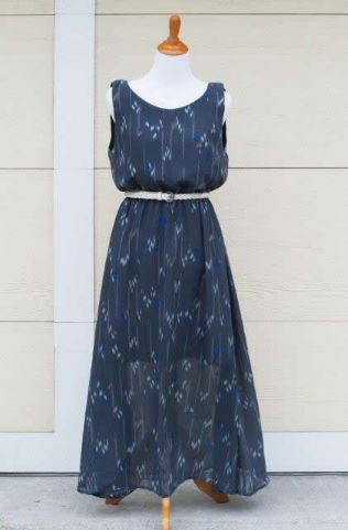 Sleeveless summer maxi dress sewing pattern from chiffon free