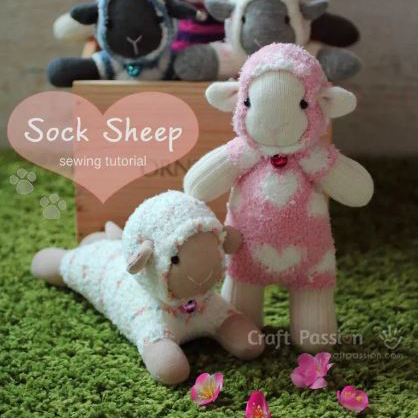 Sheep softie from sock pattern
