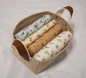 Rectangular fabric storage basket with handles free sewing tutorial