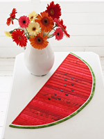 Watermelon shaped quilted summer table runner