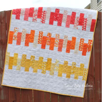 Quilt pattern with jelly roll fabric strips