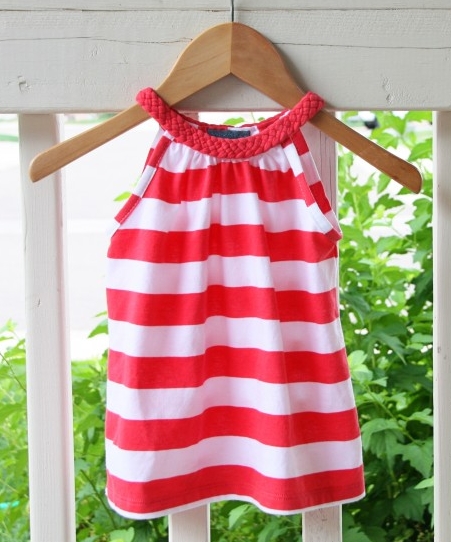 Sleeveless baby dress from t-shirt sewing tutorial