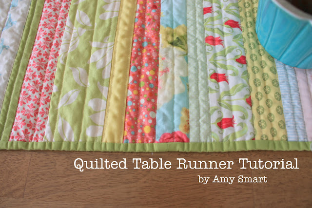 Easy quilted table runner pattern from jelly rolls