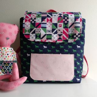 Toddler square backpack pattern with flat bottom