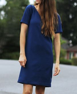 Womens short sleeve casual dress sewing pattern