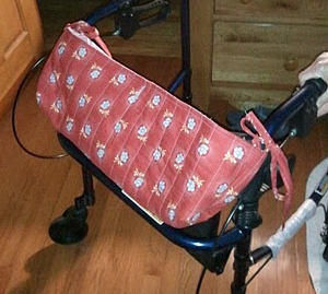 Wheelchair or walker bag with ties