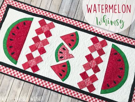 Watermelon quilted table runner pattern for summer