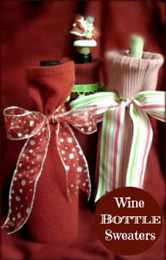 Wine bottle bag from recycled sweater